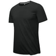 thumbnail image 1 of BOBOGOJP T-shirt en Coton pour Homme Décontracté à Manches Courtes, Chandail à Rayures à Col Rond (Noir,m), 1 of 4