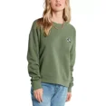 thumbnail image 1 of Volcom Juniors’ Truly Stokin Crewneck Sweatshirt, Green/S, 1 of 1