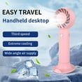 thumbnail image 4 of Mini Portable Fan,Powerful Handheld Fan,Small Personal Fan,USB Desk Fan,Rechargeable Eyelash Fan for Makeup,Lightweight Face Makeup Fan with Base,Travel Essentials, 4 of 5