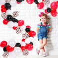 thumbnail image 4 of Kit de arco de guirnalda de globos rojo, negro y blanco, 12.0 in, 10.0 in, globo rojo, negro y blanco, globos de confeti de látex, tira de arco de 16.0 ft para circo, barbacoa, cumpleaños, casino, pó Namotu HMYH455, 4 of 7