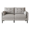 thumbnail image 6 of Modern Loveseat Sofa,57.5" Linen Fabric Love Seat Couches,Button Tufted Upholstered Furniture,Small Couch for Living Room,Bedroom,Light Grey, 6 of 7
