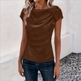 thumbnail image 1 of Haivin Womens Summer Tops 2026 Pleated Round Neck Short Sleeve Shirts Business Casual, 1 of 6