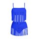 thumbnail image 3 of Conjunto de Bikini de Cintura Alta para Mujeres, Cuello de Bloque de Color U, Bikini sin Espalda Ajustable de Moda, 3 of 6