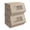 Sand Beige, variant on Stackable storage box set, with lid and front window, made of non-woven fabric, featuring magnetic closure mechanism and side handles