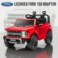 thumbnail image 3 of 24V 2 Seater Ride on Toys for Big Kids, Licensed Ford F 150 Raptor Ride on Cars with Remote Control, Bluetooth, FM Radio, LED Lights, 4 Wheels Suspension, Electric Car for Kids Boys Girls 3-8, Red, 3 of 10