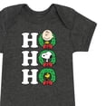 thumbnail image 3 of Peanuts - Christmas - Ho Ho Ho Holiday Wreath - Infant Baby One Piece, 3 of 5