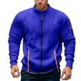thumbnail image 2 of KHONTS,Men's Zip up Hoodless Sweatshirts Lightweight Jackets Athletic Casual Running Gym Workout Streetwear Tops BU2 L, 2 of 6