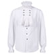 thumbnail image 1 of Blusa y camisa de manga larga con cuello alto para hombre, estilo casual, estilo renacentista, con volantes, estilo steampunk y mangas acampanadas., 1 of 8
