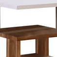 thumbnail image 2 of Benjara Table d'Appoint avec Étagères à 2 Niveaux et Pieds de Panneau, Marron et Blanc, 2 of 5