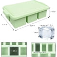 thumbnail image 7 of Silicone Ice Cube Tray with Lid 8-Cavity Reinforced Steel Frame Ice Cube Trays Easy Release BPA-Free Makes 3 Large Square & 5 Small Rectangular Ice Trays for Cocktails Whiskey Coffee,Green, 7 of 7