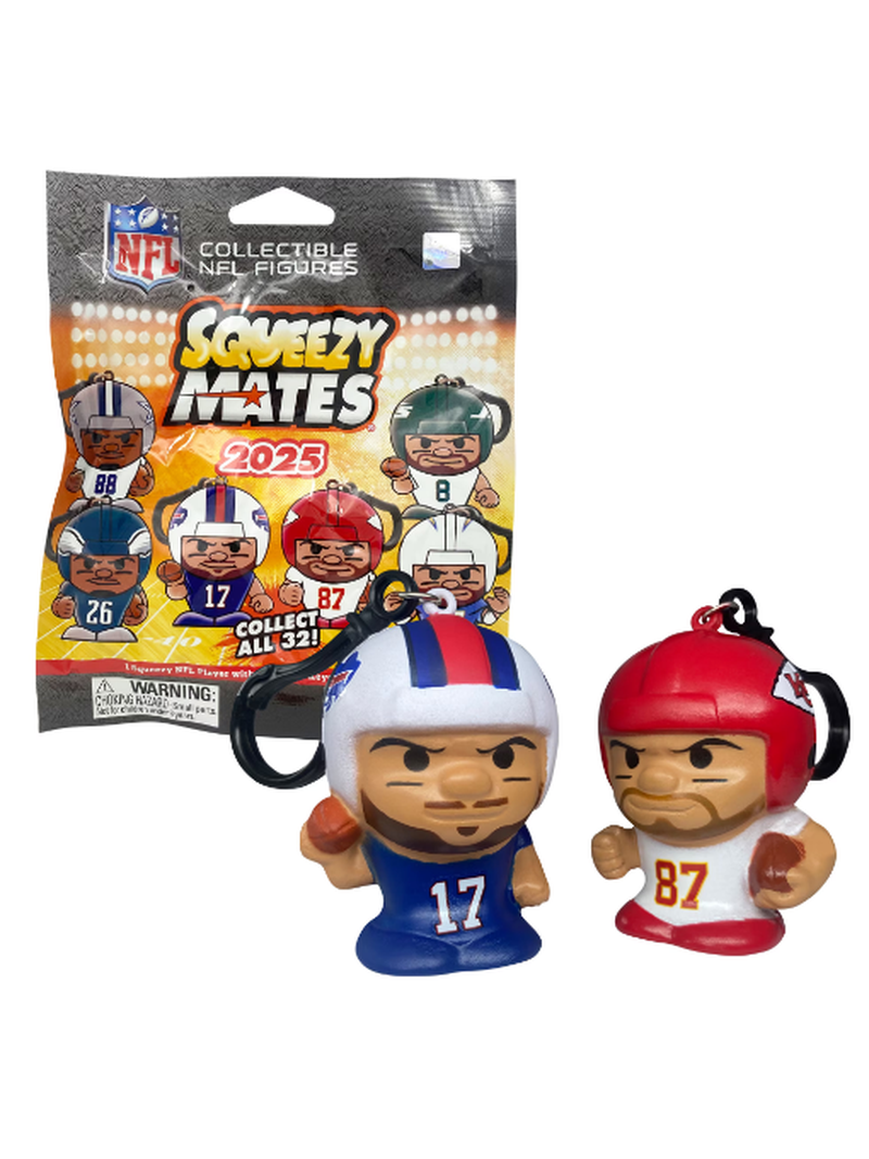 SqueezyMates 2025 NFL Gravity Feed Figurine Mystery Pack - Series