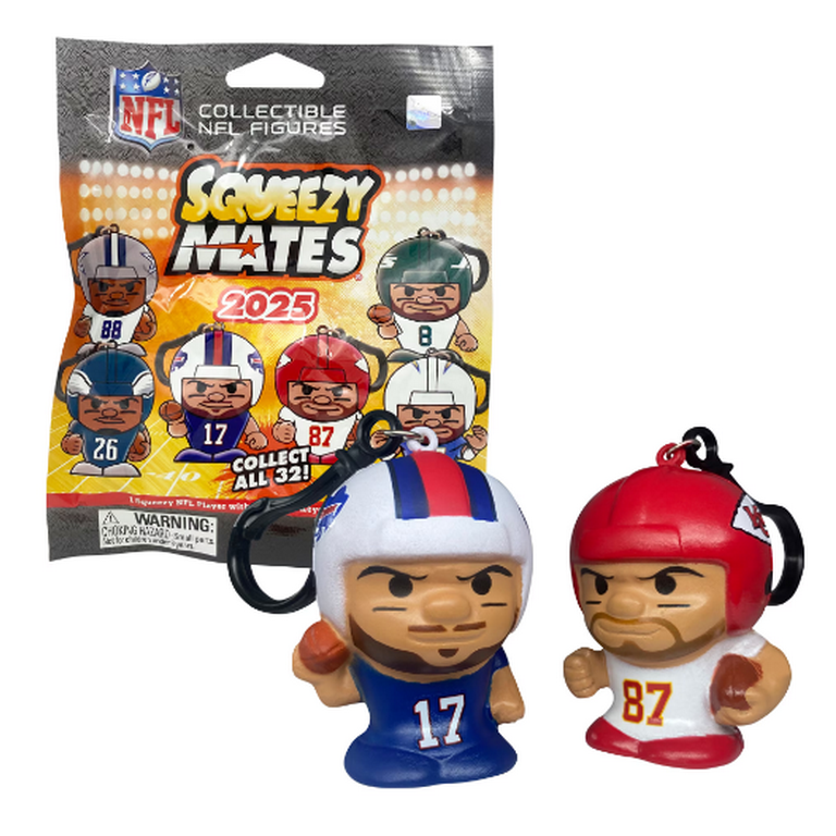 SqueezyMates 2025 NFL Gravity Feed Figurine Mystery Pack - Series
