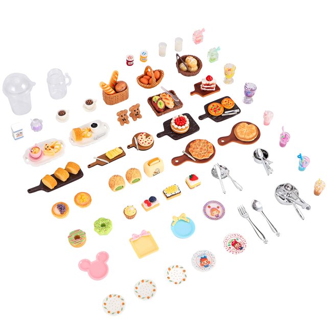 Mini juego de juguetes alimenticios Kimo, 100 piezas, accesorios de resina para casas de muñecas