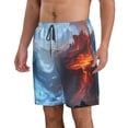thumbnail image 2 of Fuzoiu Red And Blue Fire Mountains Print Men's Beach Shorts,Men's Swim Trunks,Quick Dry Board Shorts with Pockets,Men's Bathing Suits for Surfing, Running, and Casual Wear-Small, 2 of 6