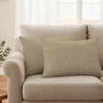 thumbnail image 2 of Brown Farmhouse Outdoor Pillow Covers, Waterproof Decorative Throw Pillowcases Set of 2, Vintage Country Monochrome Textured Couch Cushion Cases with Zipper for Outside Patio Garden Sofa 20"x12", 2 of 9