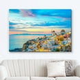 thumbnail image 2 of wall26 Canvas Print Wall Art Vibrant Pastel Sunset Santorini Greece Nature Wilderness Photography Realism Rustic Scenic Landscape Earth Panorama Colorful for Living Room, Bedroom, Office - 32"x4, 2 of 5