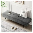 thumbnail image 6 of Entryway Bench - Grey Bench for Bedroom, Modern Ottoman End of Bed, Corduroy Padded Benches for Living Room, Foyer, Mudroom, Hallway - 39" L x 14" W x 17" H, 6 of 7