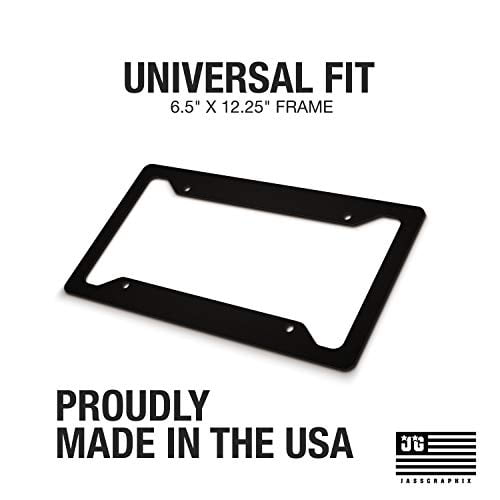 Matte Black License Plate Frames - Airxwills License Plate Covers, 2 Packs  Universal Aluminum Tag Frame for Front and Rear Car Tags.