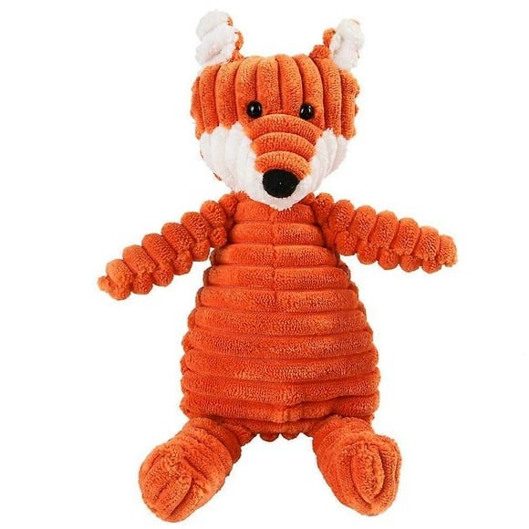 Plush Dog Toy Interactive Stuffed Fox Dog Toys for Boredom Cute Squeaky Dog Chew Toys for Puppy