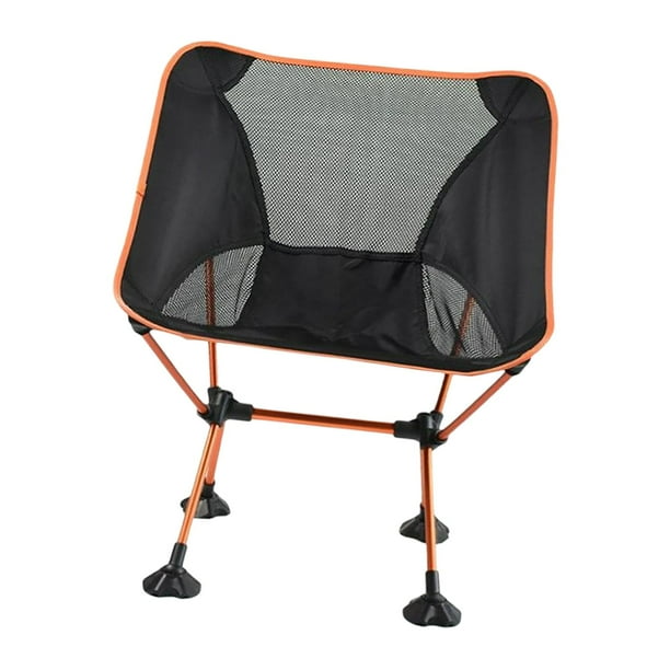 Silla plegable ligera, sillas de plegables compactas de , con bolsa de transporte Asiento de camping para césped Pintura libre naranja Baoblaze Asiento de luna plegable