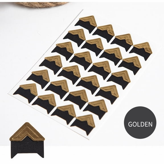 5 Pack Vintage Photo Corners Adhesive Leather Color Stickers for DIY Photo Album Journal