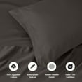 thumbnail image 3 of Superior 1000 Thread Count Egyptian Cotton Pillowcases Soft Breathable Set of 2, Charcoal, Standard, 3 of 5