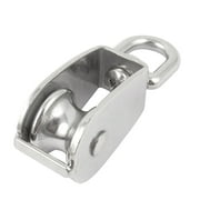 25mm Silver Tone Single Sheave Hoist Swivel Eye Wire Rope Pulley Wheel 0.15 Ton