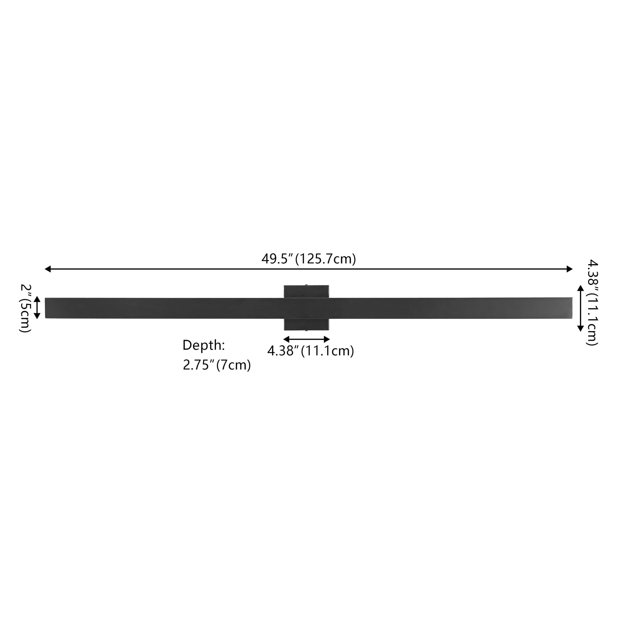 JONATHAN Y Vara 49.5" Modern Minimalist Indoor/Outdoor Metal 350-Degree Rotate Dimmable Integrated Linear LED Wall Sconce, Black