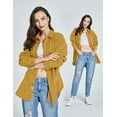 thumbnail image 2 of SSLR Womens Corduroy Shacket Jacket Shirt Oversized Button Down Shirts Long Sleeve Casual Tops, 2 of 8