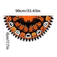 thumbnail image 2 of 3 Pack Halloween Flag Bunting, Half Fan Shaped Ghost Pumpkin Bat Banner with Grommets, Weather Resistant Polyester Yard Porch Fence Outdoor Indoor Holiday Party Decor, Black Orange, 2 of 5