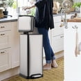 thumbnail image 2 of 8 Gallon (30L) Step Trash Can, Stainless Steel Bathroom Garbage Can with Lid and Foot Pedal, Kitchen Garbage Bin with Removable Inner Bucket for Home Bedroom Office, 2 of 9