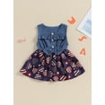 thumbnail image 2 of Suealasg Kids Girl 4th of July Clothes 1T 2T 3T 4T 5T Toddler Girl Summer Casual Outfits Sleeveless Star Flag Print A-Line Beach Dress, 2 of 7