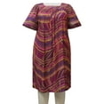 thumbnail image 1 of A Personal Touch Women's Plus Size Square Neck Lounging Dress - Check Swirls - 5X, 1 of 3