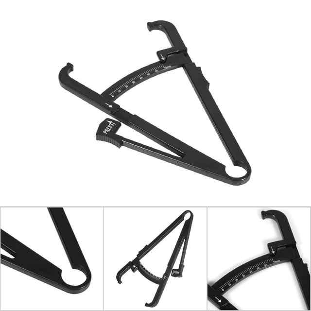 Measure Slim Guide Body Fat Caliper Skin Fold Accurate Measurement Scale Weight Loss Tester Black
