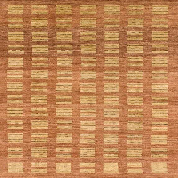 Ahgly Company Indoor Square Abstract Orange Red Abstract Area Rugs, 3' Square