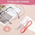 thumbnail image 3 of Uxcell Chaînes de Lunettes pour Femmes, Porte-Lunettes Chaînes de Perles Réglables pour Lunettes de Soleil, Violet/clair, 3 of 7