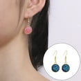 thumbnail image 4 of 1 par de pendientes colgantes chapados en Drusy, colgantes redondos, accesorios de joyería multicolor, regalos femeninos, decoraciones para Ropa, zapatos y accesorios Miscelánea Azul claro Minnieouse AP009627-04B, 4 of 6