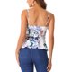 thumbnail image 3 of INSPIRAR CHIC Blusa sin mangas de flores para mujer, top de tirantes, cuello en V, cintura con lazo, peplum, XS, blanco y púrpura, 3 of 6