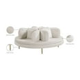 thumbnail image 2 of Meridian Furniture Circlet Roundabout Sofa with Gold Iron Legs, Cream Velvet, 2 of 9