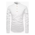 thumbnail image 1 of Camisa Cuello Mao Lino Hombre Casual Manga Larga Slim Fit, 1 of 8