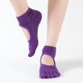 thumbnail image 4 of Calcetines de yoga con punta abierta, antideslizantes, transpirables, cómodos para deportes, calcetines de yoga multicolor, 4 of 6