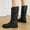 Black, variant on YOUSNH Foreign Trade Autumn and Winter Women's Boots Belt Buckle Low Heel Round Head High Barrel Boots Womens Boots Black 6.5