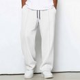 thumbnail image 2 of Inleife Big and Tall Pants Men Solid-Color Casual Loose Fashion Sporty Elastic-Waist Drawstring Pocket Straight Leg Sweatpants, 2 of 6