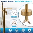 thumbnail image 6 of Wowow Single Handle Freestanding Tub Faucet with Hand Shower in Brushed Gold, 6 of 8