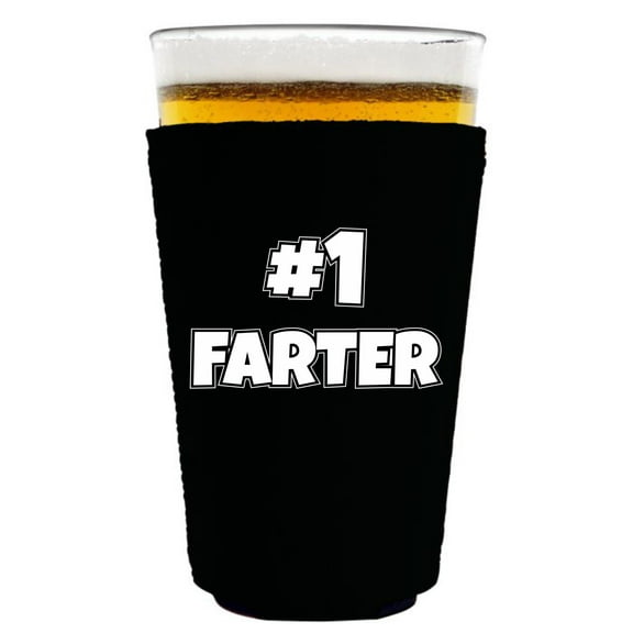 #1 Farter Pint Glass Coolie (Black)