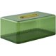 thumbnail image 1 of Caja de pañuelos transparente con diseño de rayas verticales, ideal para sala de estar, dormitorio, baño (verde, M), 1 of 5