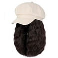 thumbnail image 2 of Newsboy Cap with Wavy Curly Hair Extensions for Women Hat Attached Synthetic Wig Short Extensions, 2 of 6