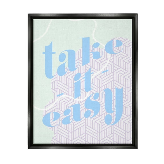 Stupell Industries Take It Easy Pastel Geometric Religious Painting Black Floater Framed Art Print Wall Art