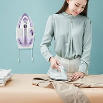 WHAMVOX Wall Mount Ironing Board Hanger Electric Iron Holder Rack 1 Set White Bathroom Shelf with Hooks for Laundry Room