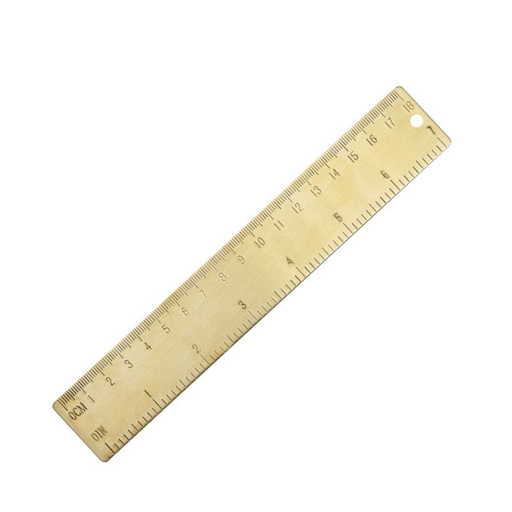 Golden Brass Ruler Stationery Set Isosceles Triangle Protractor for Precision